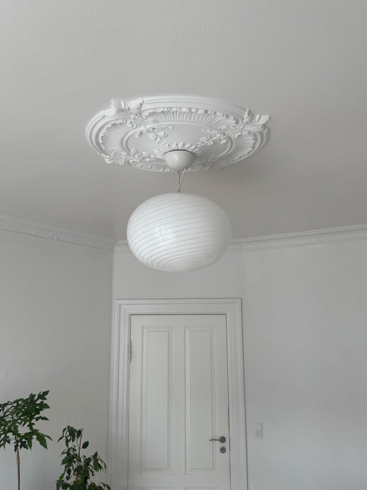 Klassisk Vintage Murano pendel m. indgravering, 41 cm