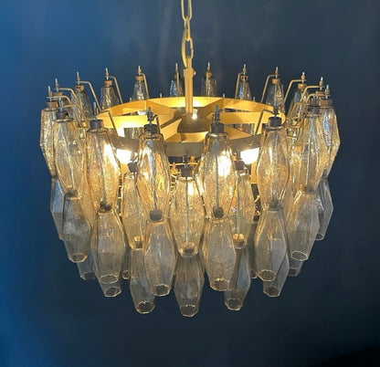 Murano chandelier | Poliedri | 107 glass | Smoked