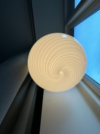 White vintage Murano pendant lamp, 40 cm