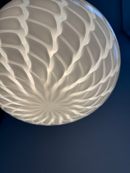 Vintage peacock Murano pendel m. indgravering, 30 cm