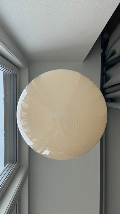 Murano cream/light yellow round pendant, 24 cm