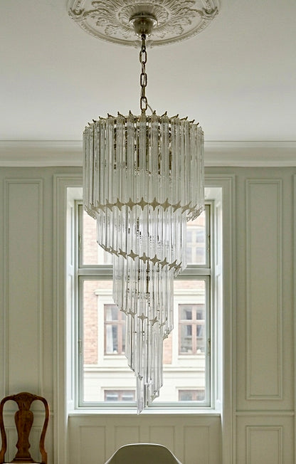 Murano Chandelier | Prisms | 86 Glasses | Clear Glass