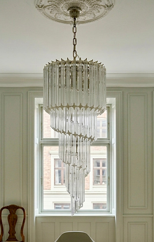 Murano lysekrone | Prismer | 86 glas | Klart glas