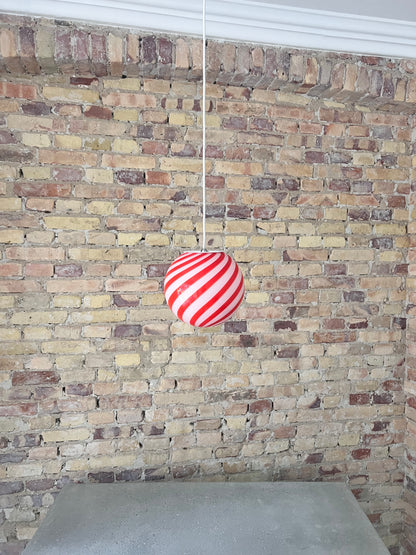 Red swirl Murano pendant lamp, 20 cm