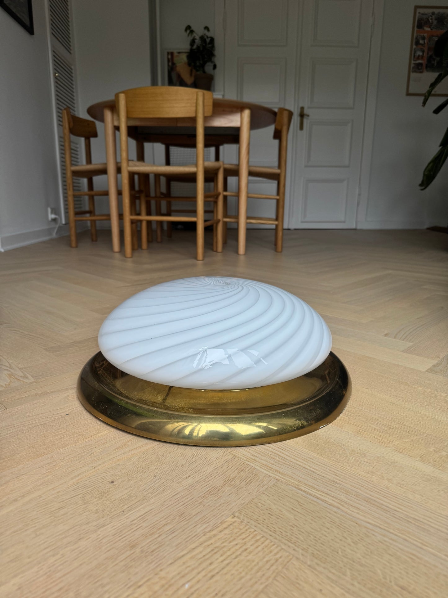 White vintage Murano ceiling lamp, 36 cm