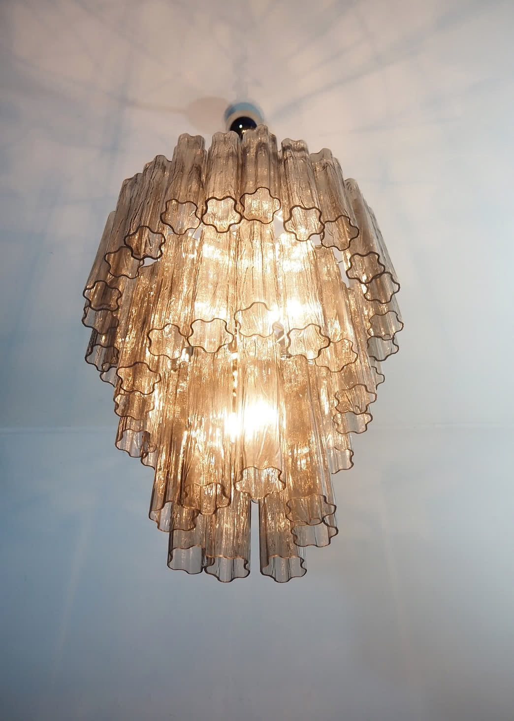 Murano Chandelier | Tuber | 48 Glass Pieces | Smoke-colored Glass