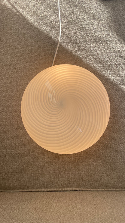Murano plafond i klassisk hvid swirl, 30 cm
