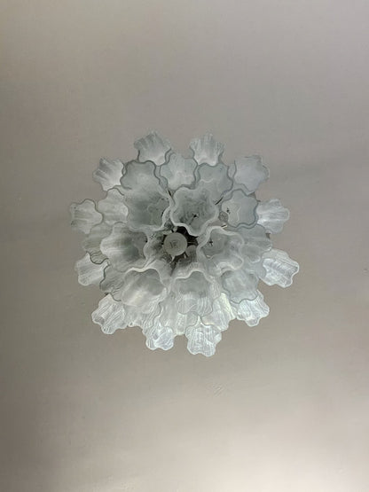 Murano lysekrone | Tuber | 30 glas | Hvid alabaster