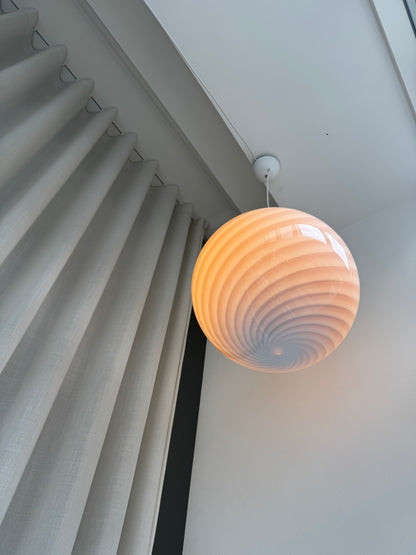 Lysegul/creme Murano pendel, 40 cm