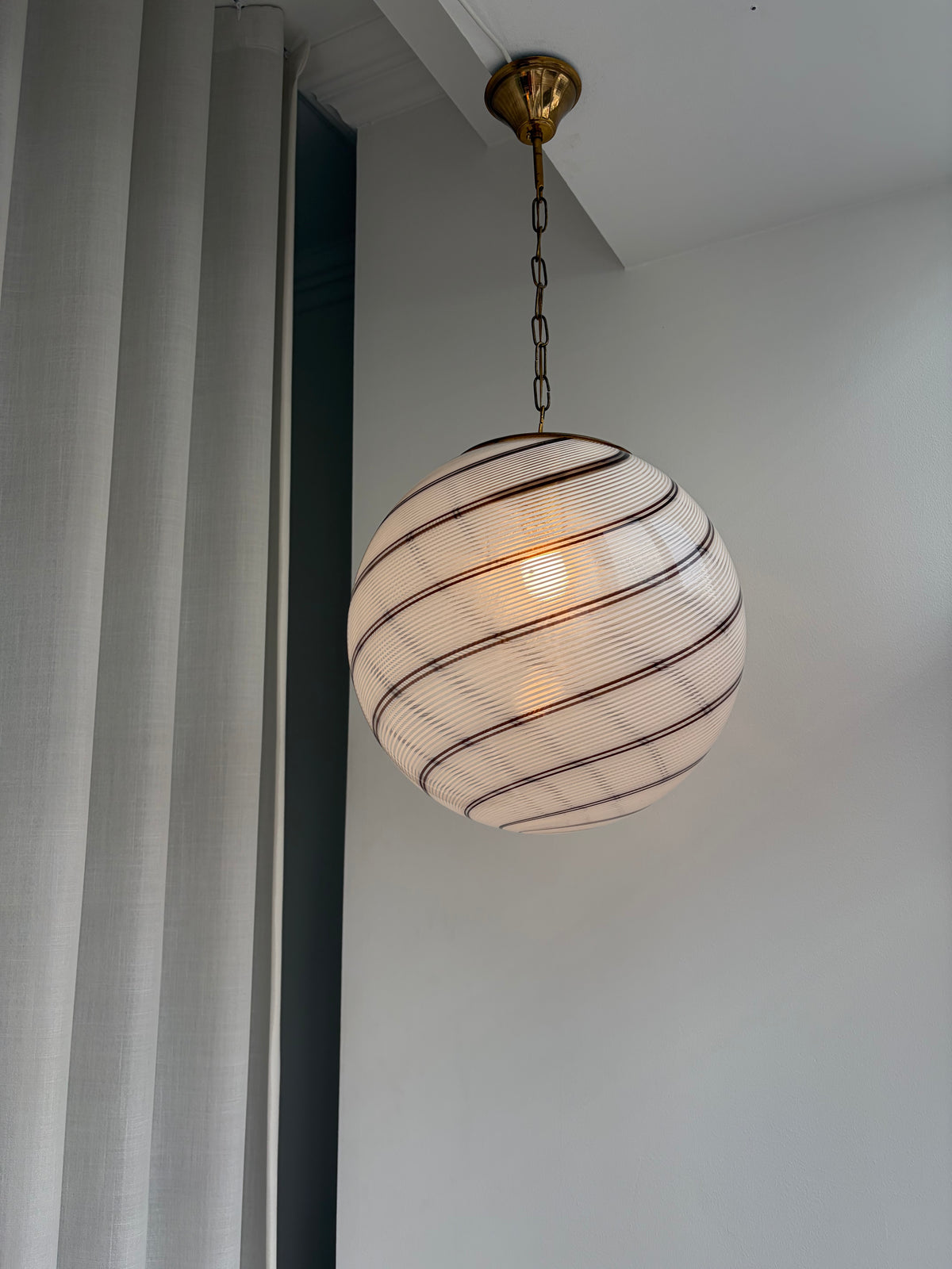 Meget smuk vintage Murano filigrana pendel, 40 cm
