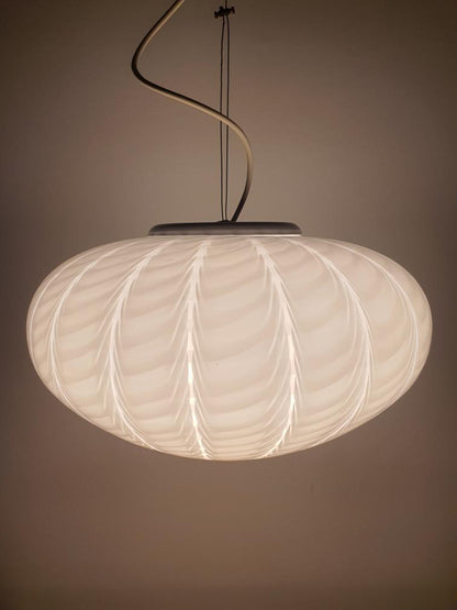 Hvid vintage Murano peacock pendel, 42 cm