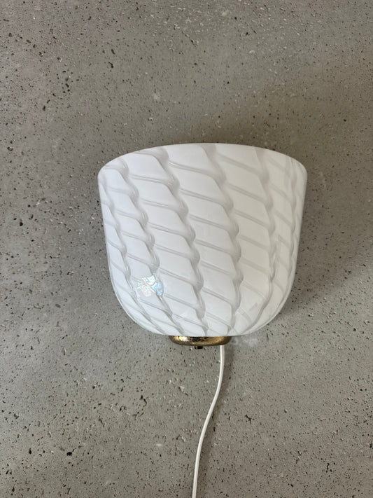Sjælden vintage Murano væglampe m. indgravering