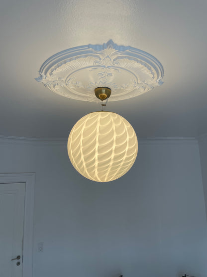 Hvid Murano peacock loftlampe, 40 cm