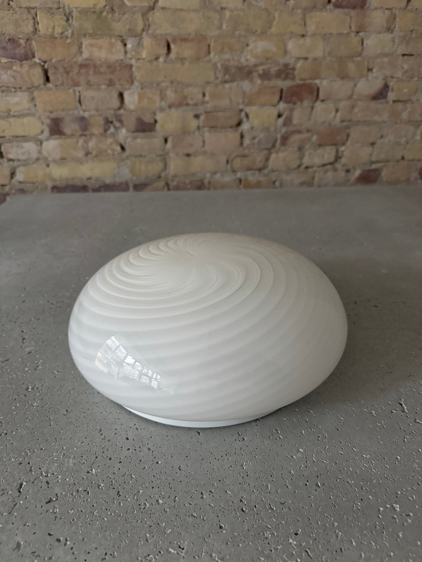 Classic white vintage Murano flush mount, 30 cm