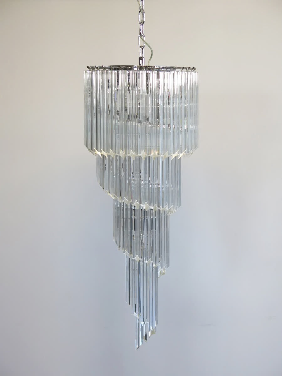 Murano Chandelier | Prisms | 86 Glasses | Clear Glass