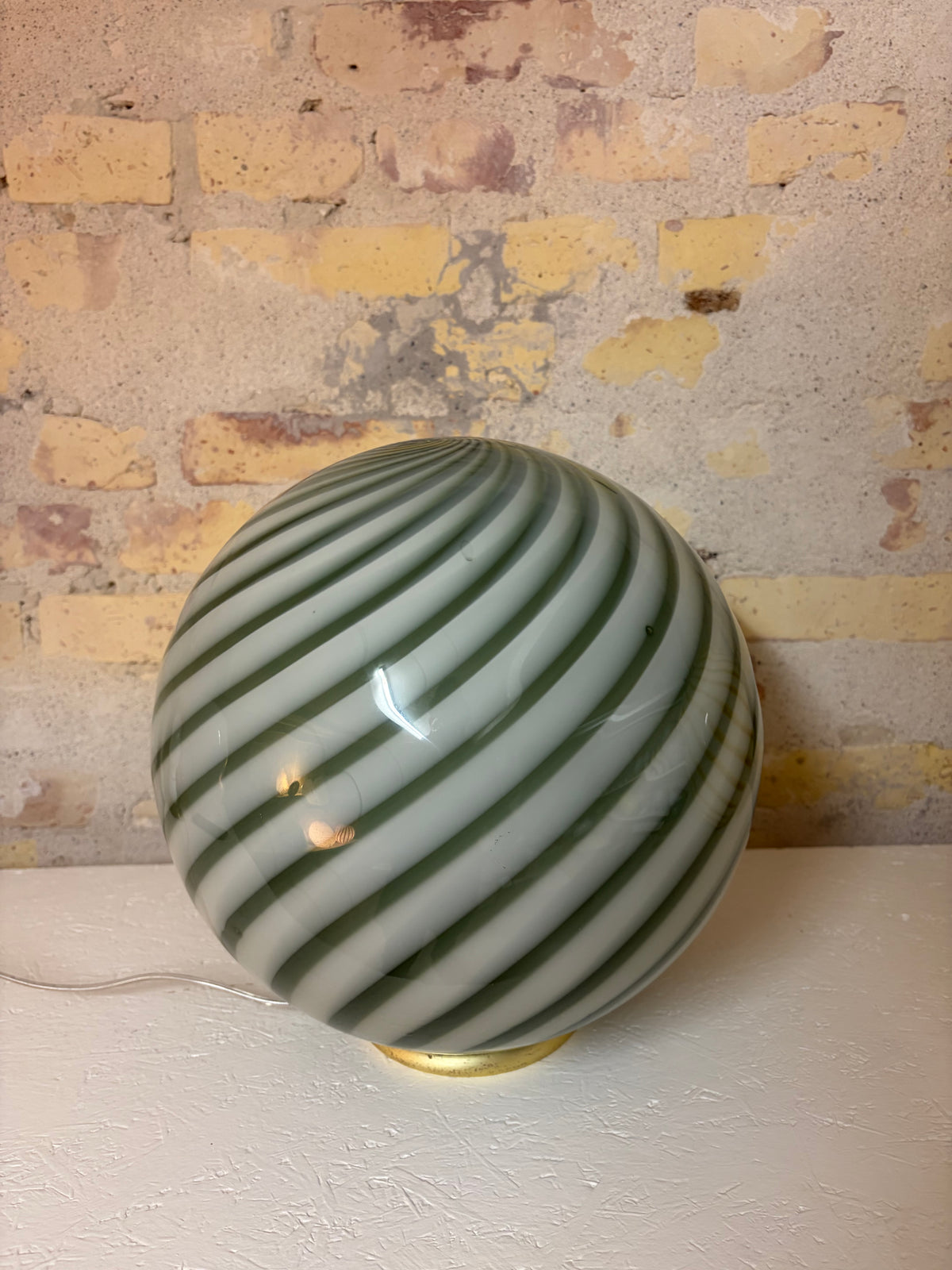 Mørkegrøn Murano swirl pendel, 30 cm - 2. sortering