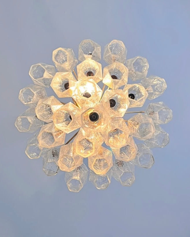 Murano lysekrone | Poliedri | 32 glas | Klar