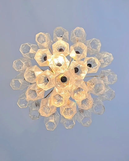 Murano lysekrone | Poliedri | 32 glas | Klar