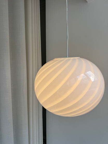 Klassisk hvid Murano pendel, 40 cm