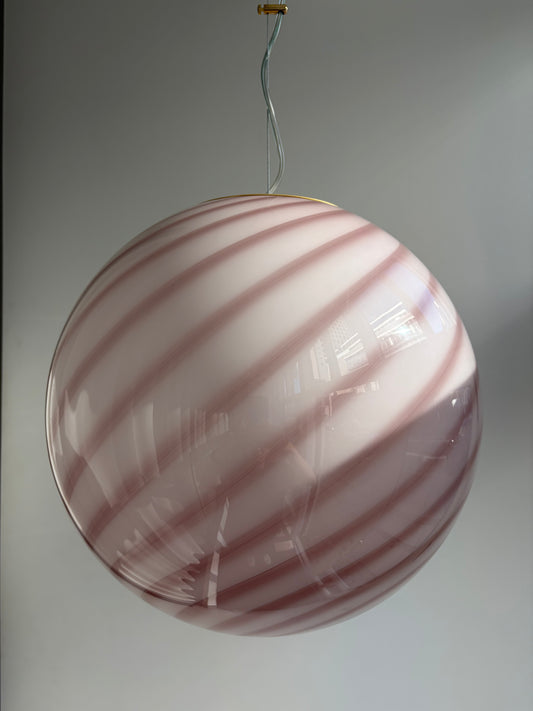 Pink Murano swirl pendant light, 40 cm