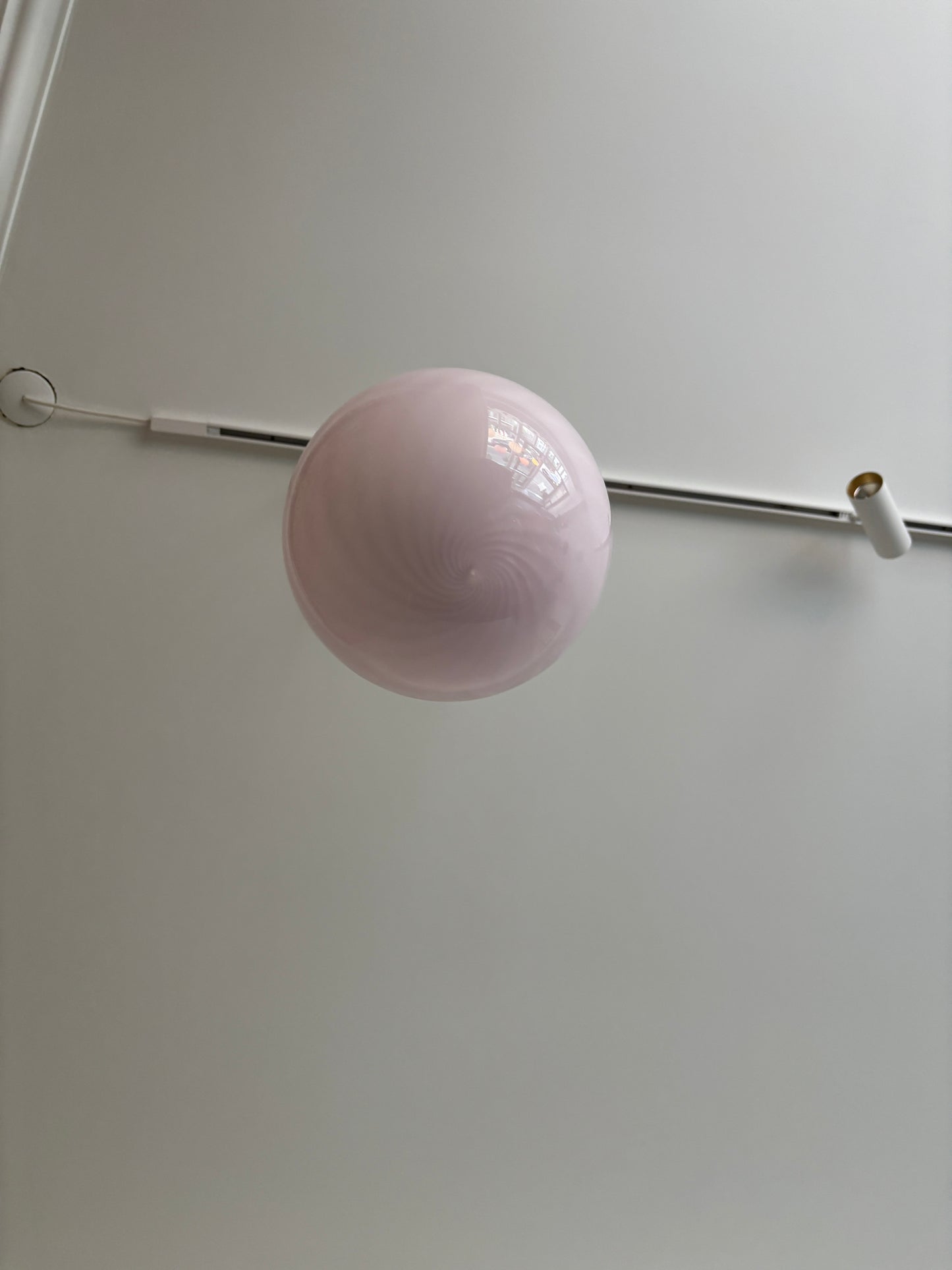 Lyserød Murano pendel, 20 cm