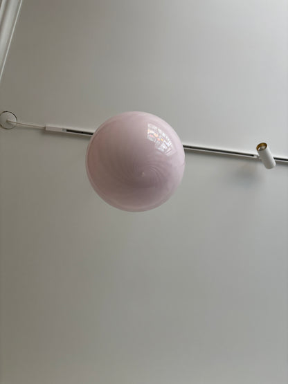 Lyserød Murano pendel, 20 cm