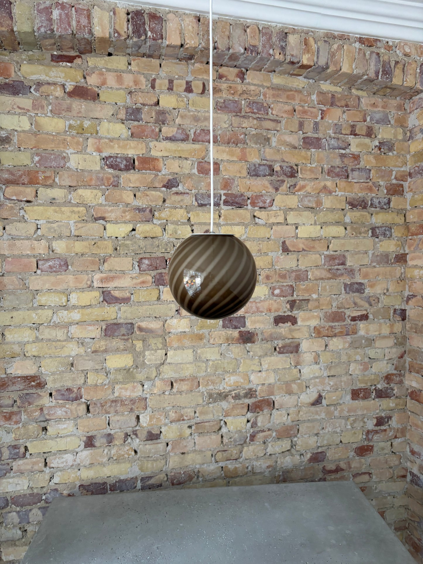 Brun Murano pendel, 20 cm