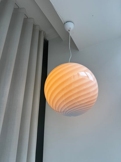 Lysegul/creme Murano pendel, 40 cm
