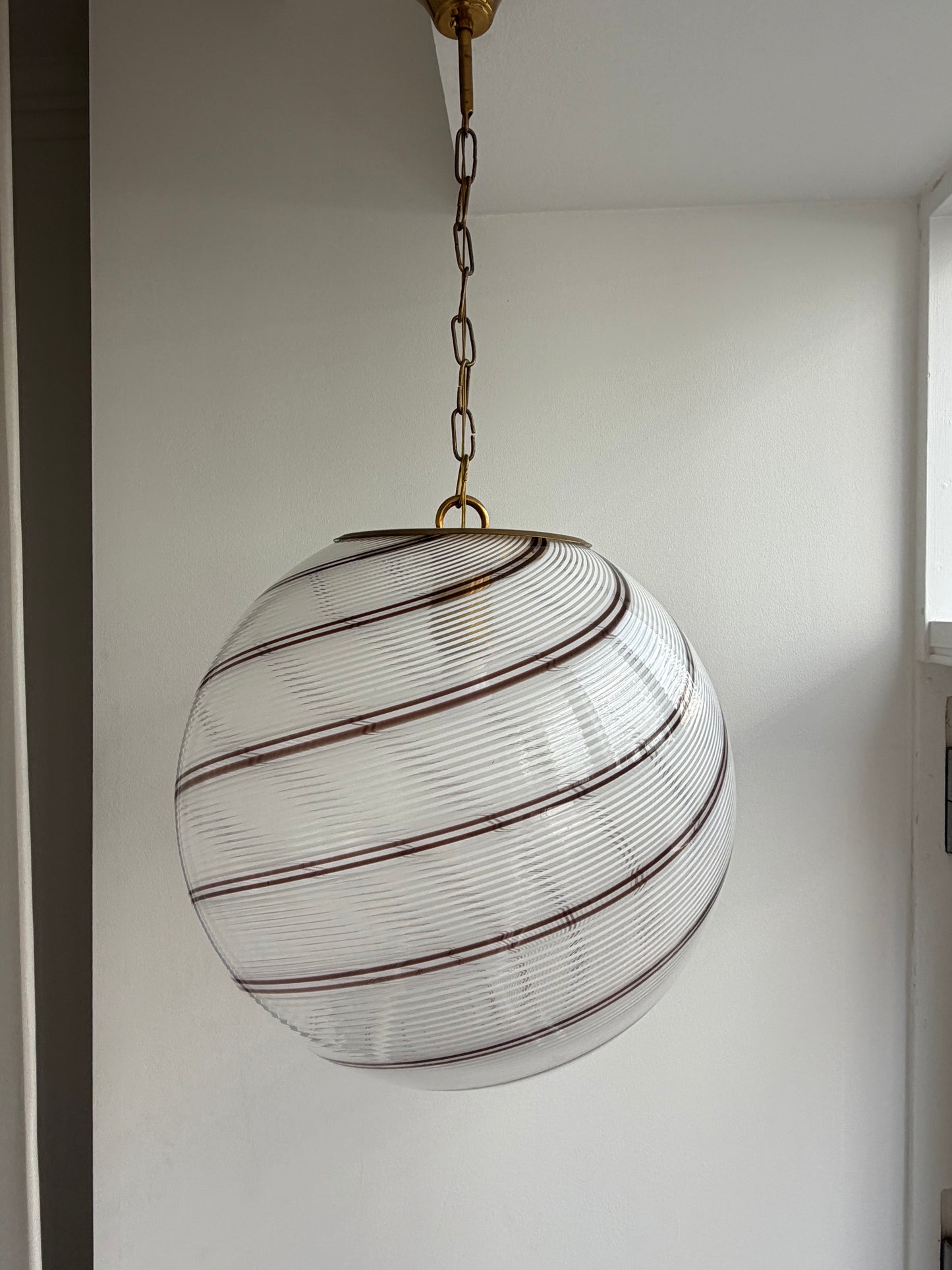 Meget smuk vintage Murano filigrana pendel, 40 cm