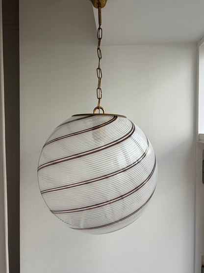 Meget smuk vintage Murano filigrana pendel, 40 cm
