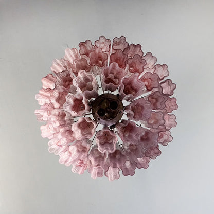Murano chandelier | Tuber | 48 glass | Pink alabaster glass 