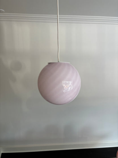 Lyserød Murano pendel, 20 cm