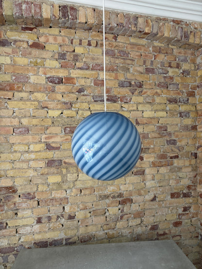 Murano pendant light with blue swirl, 30 cm