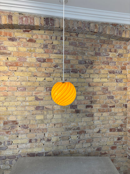 Amber/dark yellow Murano pendant light, 20 cm