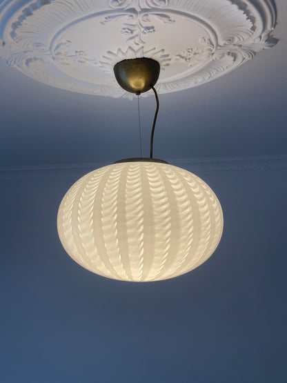 White Murano peacock pendant, 40 cm