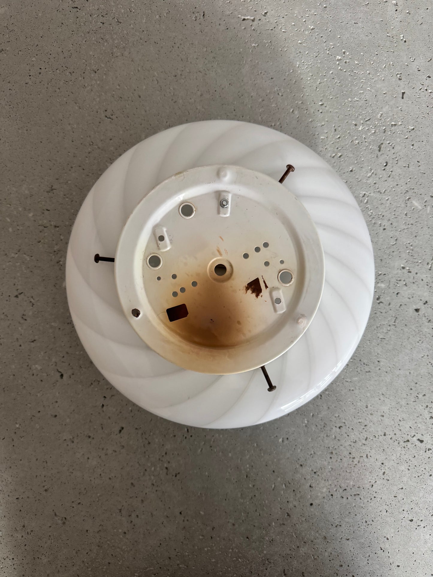 Classic Murano ceiling lamp with white swirl, 30 cm