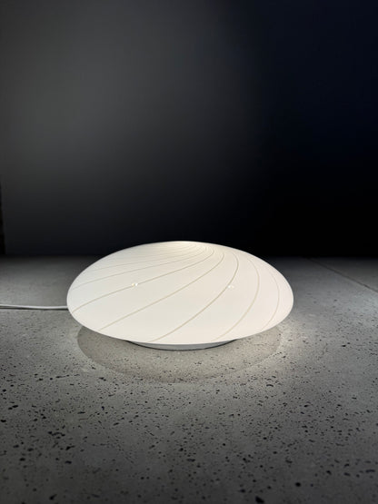 Smuk vintage Murano plafond med hvid swirl, 30 cm