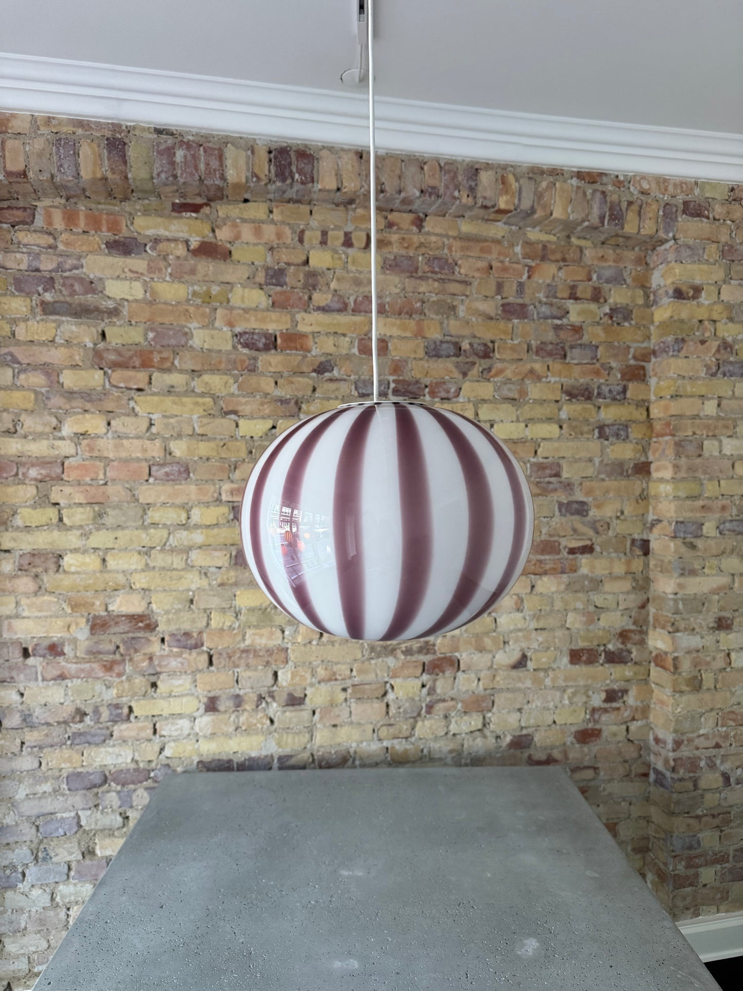 Lavendel candy Murano oval pendel, 33 cm