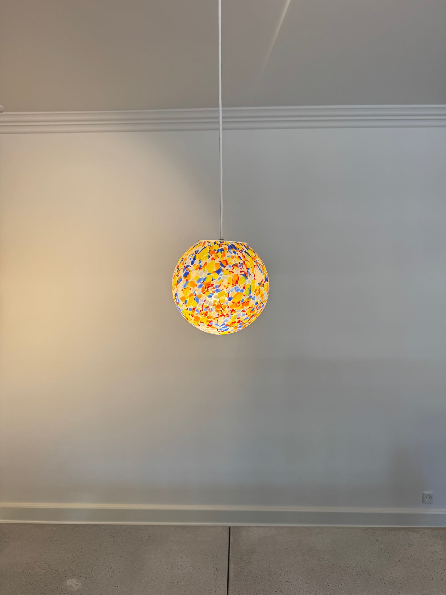 Klassisk murrina konfetti Murano pendel, 20 cm