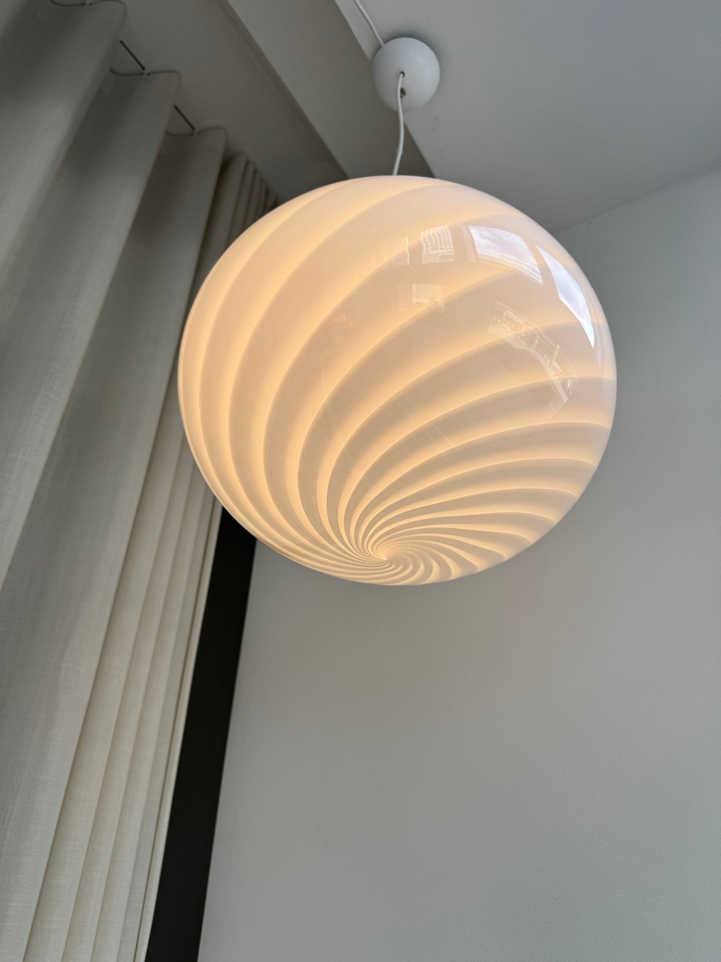 Klassisk hvid Murano pendel, 40 cm