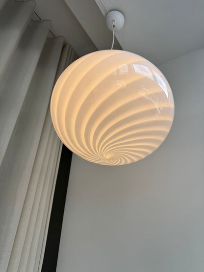 Klassisk hvid Murano pendel, 40 cm
