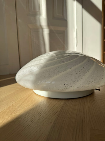 White vintage Murano ceiling lamp with silver dust, 37 cm