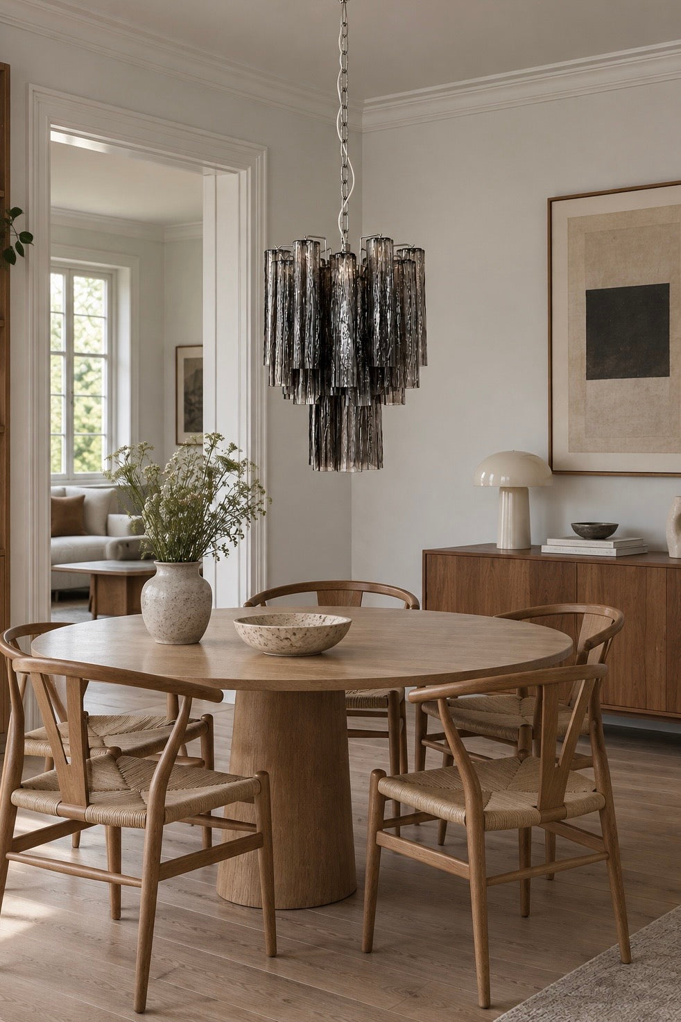 Murano Chandelier | Tubes | 30 glass | Smoke-colored glass
