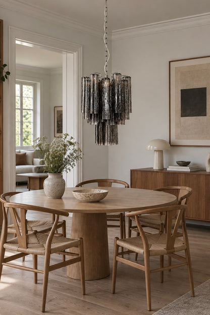 Murano Chandelier | Tubes | 30 glass | Smoke-colored glass