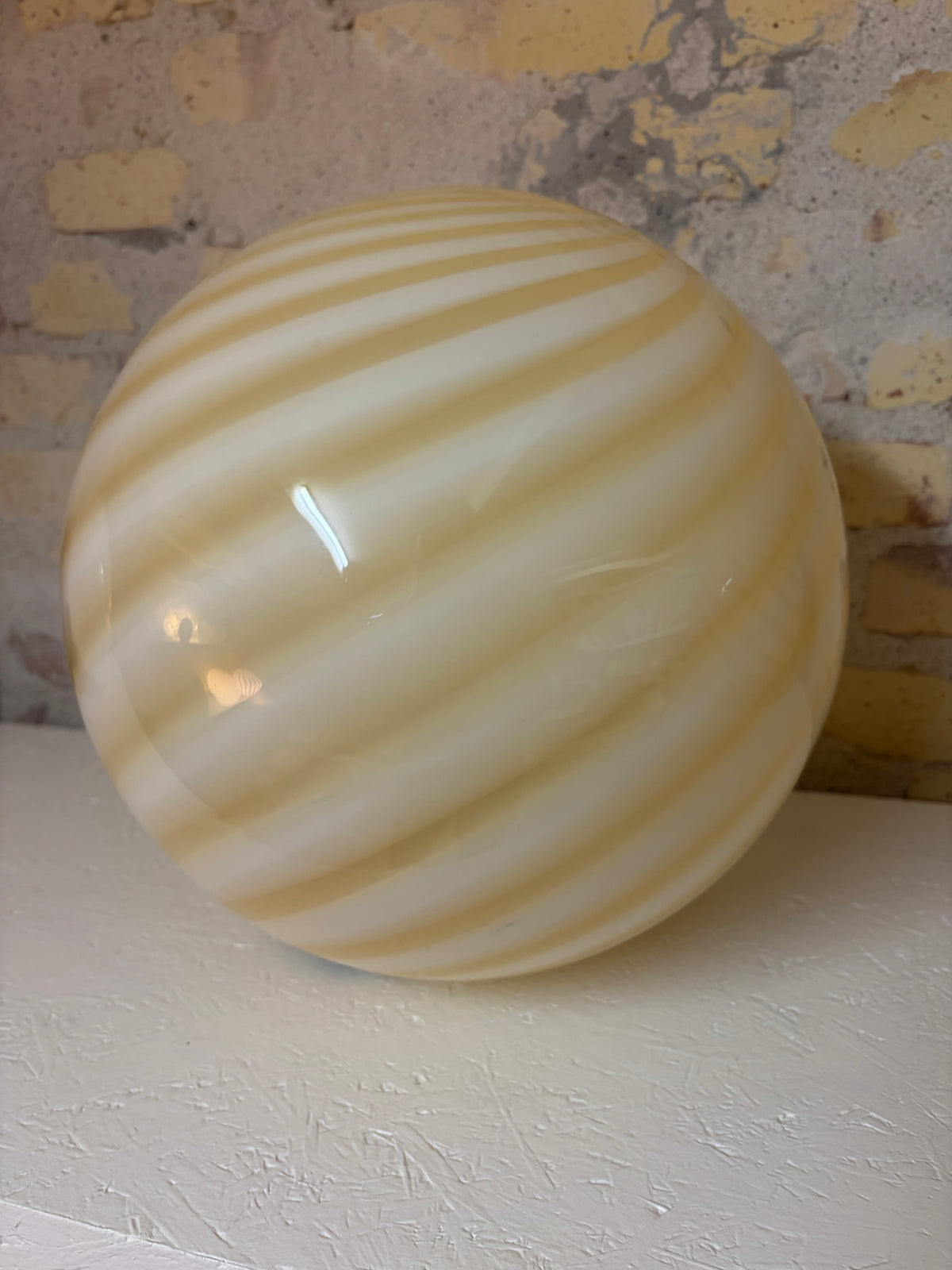 Yellow candy Murano pendant lamp, 30 cm