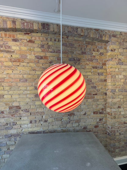 Cherry swirl candy Murano pendant lamp, 30 cm