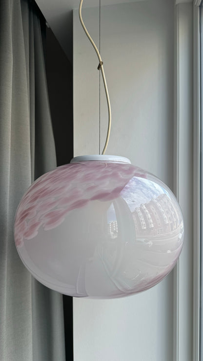 Gray and pink pendant, 38 cm