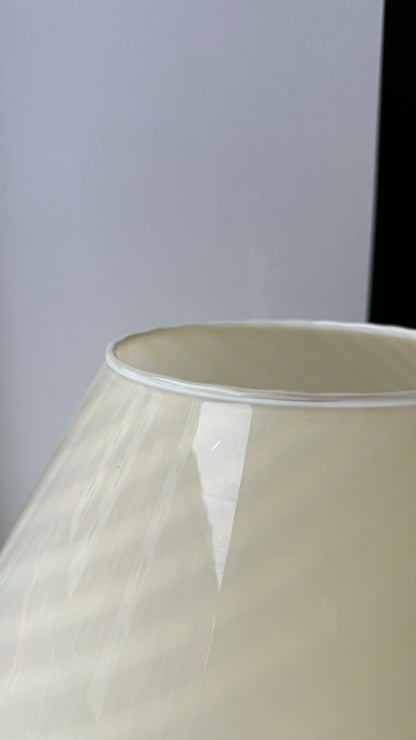 Large Murano mushroom in yellow swirl, 36 cm