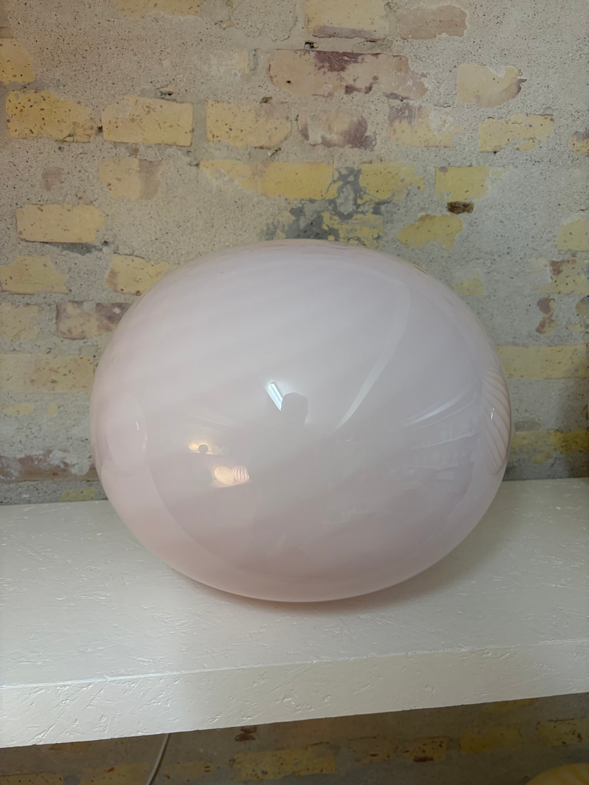Oval lyserød candy Murano pendel, 40 cm - 2. sortering