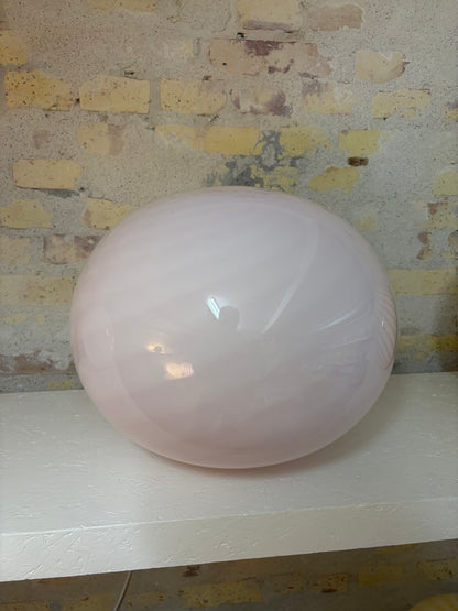 Oval lyserød candy Murano pendel, 40 cm - 2. sortering